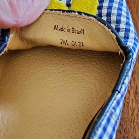 Jack Rogers Gingham Embroidered Lemon Loafers Size 7 - Picture 5 of 8